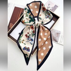 Floral and Polka Dot Scarf N1109